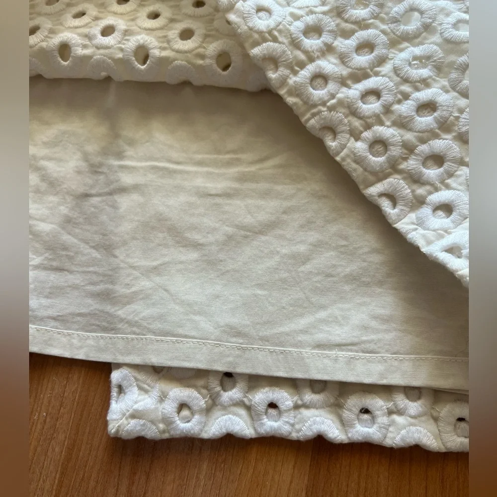 J.Crew Elegant White Eyelet Pencil Cotton Skirt Size 12